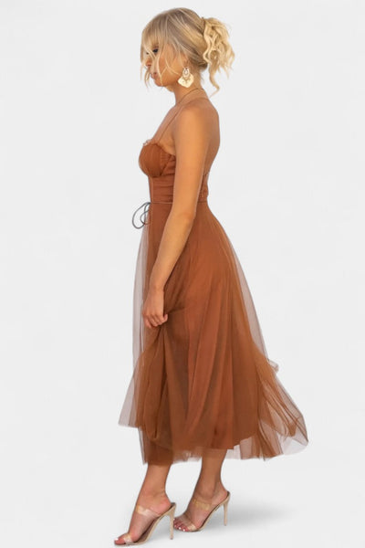 Eileen Korset Tulle Midi Jurk