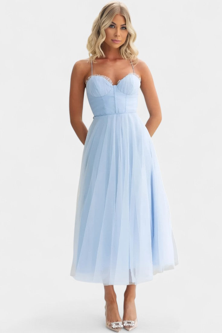 Eileen Korset Tulle Midi Jurk