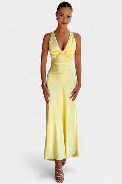 Dolores Mouwloze Twist-Taille Maxi Jurk