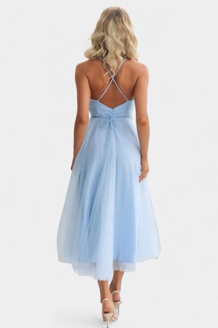 Eileen Korset Tulle Midi Jurk