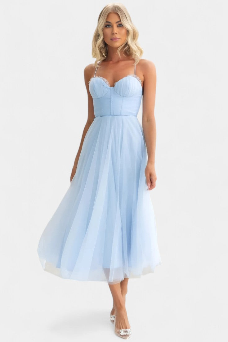 Eileen Korset Tulle Midi Jurk
