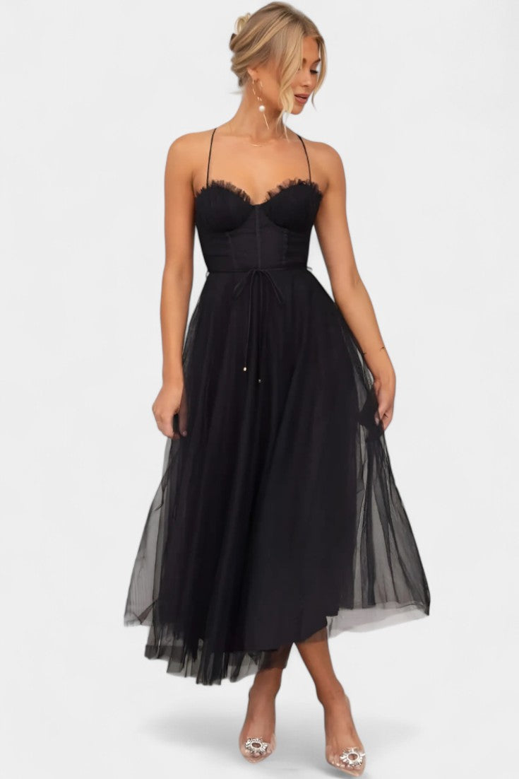 Eileen Korset Tulle Midi Jurk