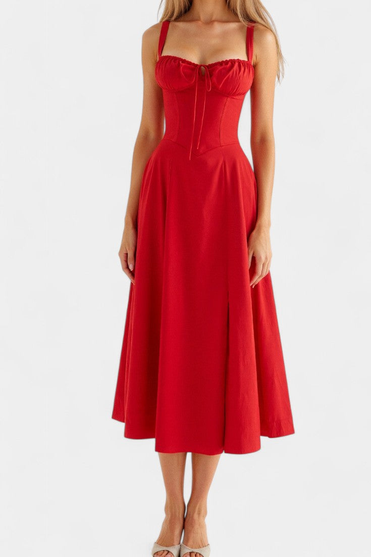 Flora Corset A-Lijn Midi Jurk