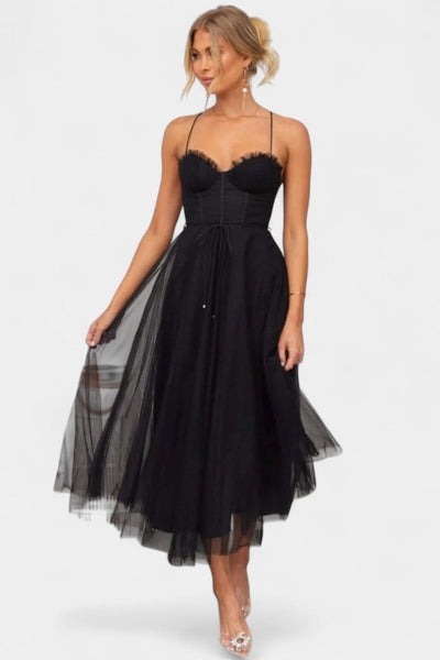 Eileen Korset Tulle Midi Jurk