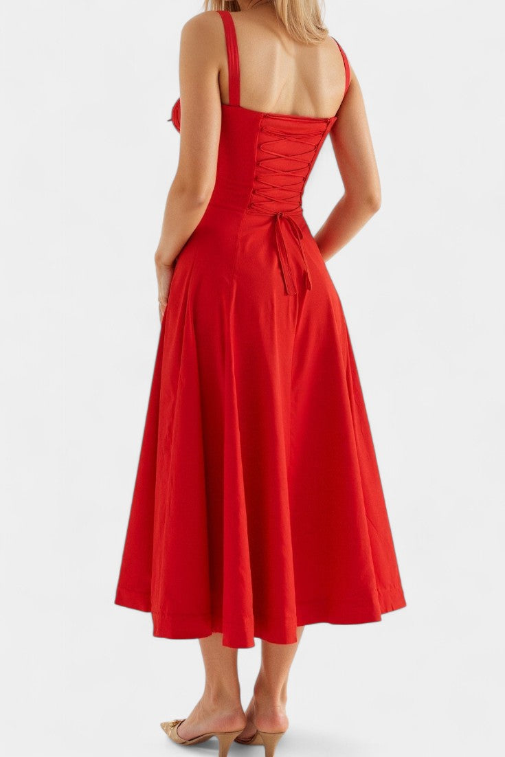 Flora Corset A-Lijn Midi Jurk