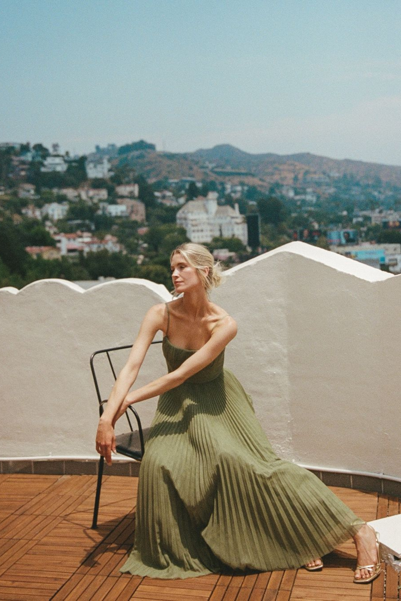 Elodie Plissé Tulle Corset Midi Jurk