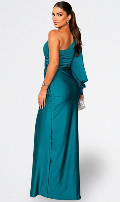 Vale | Satijnen jurk met één mouw