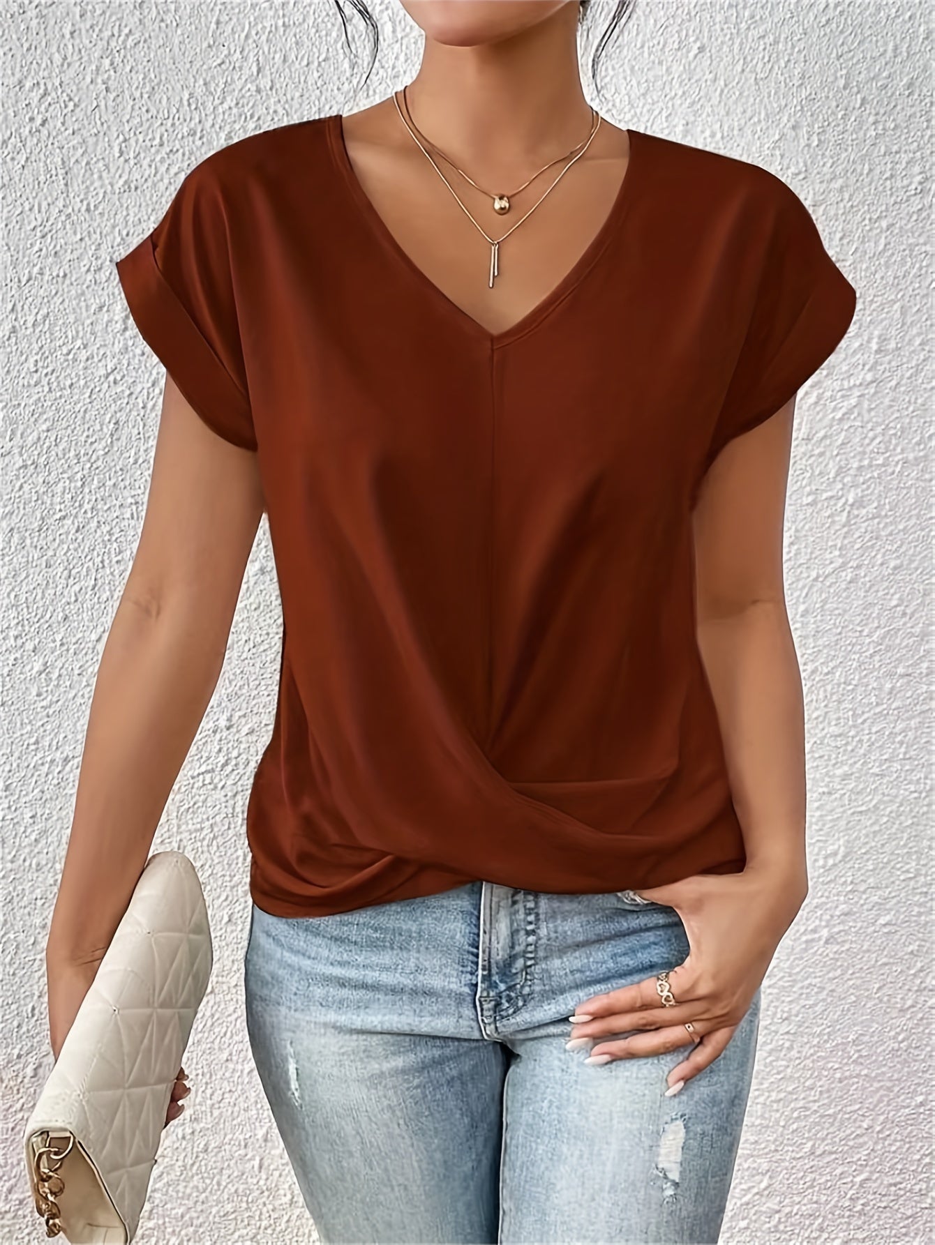 Maya™ | Casual T-shirt met zachte V-hals