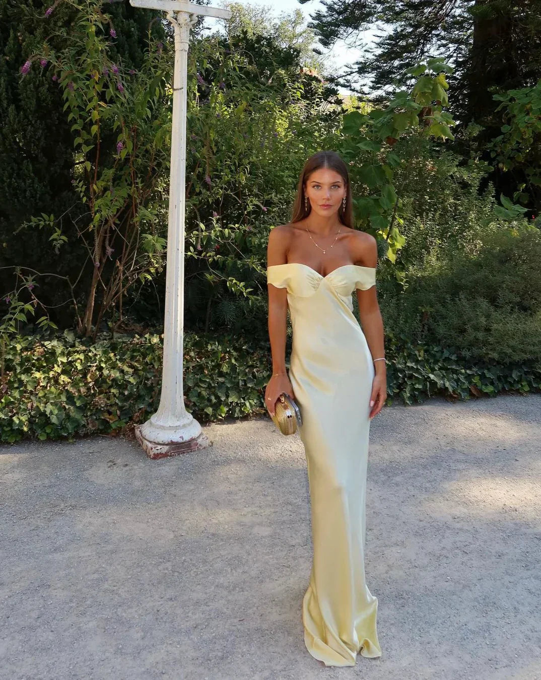 Emory | Maxi Satijnen Jurk zonder Rug