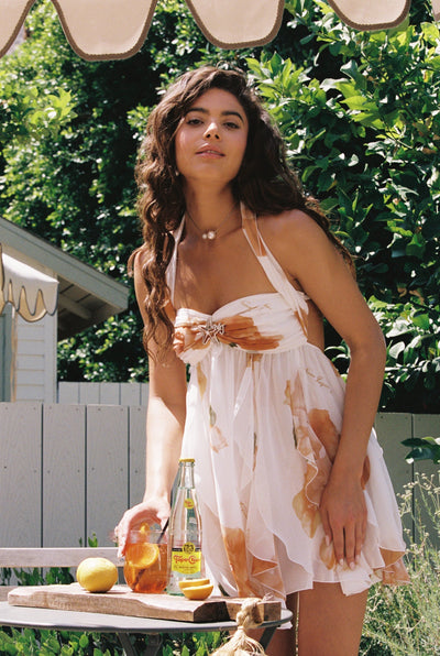 Arabella™ | Bloemen Chiffon Mini Jurk