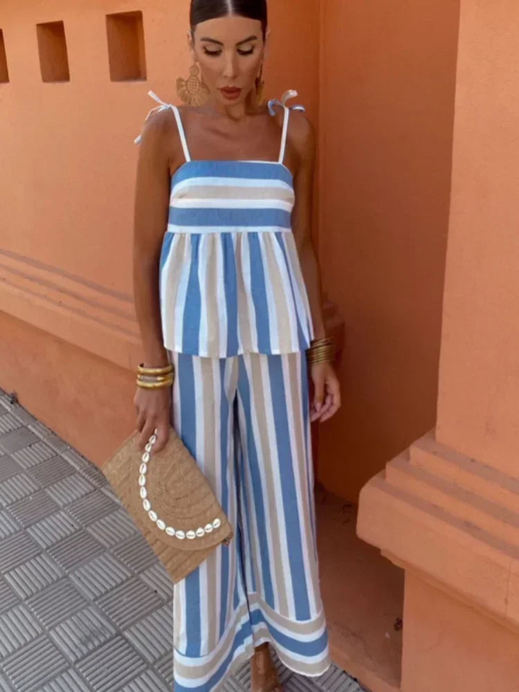 Hanne - Bedrukt Broekset Zomeroutfit