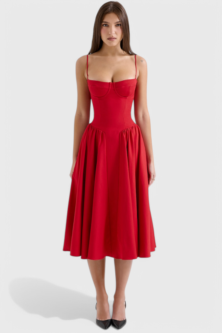 Felicity Korset Midi Jurk