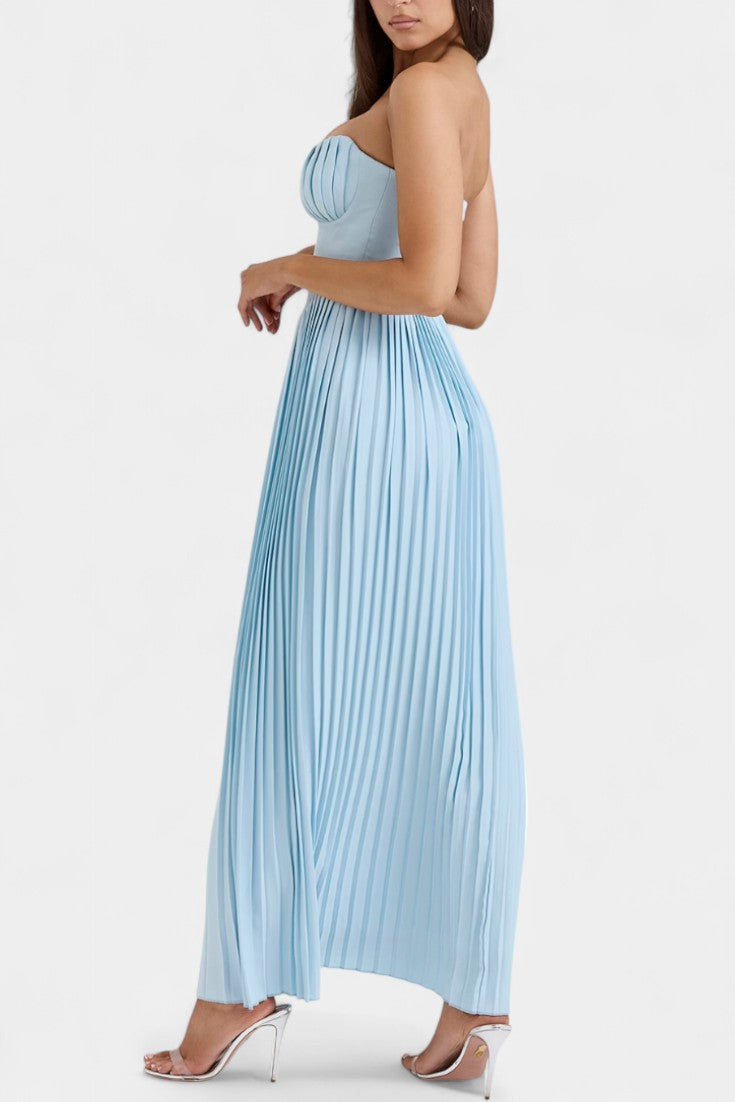 Alyce Strapless Geplooide Jurk